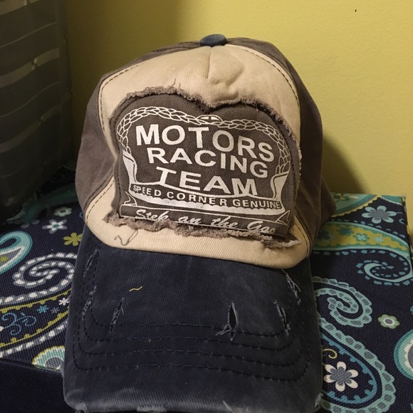 NWT Distressed Motor Racing Team Cap - Picture 2 of 4